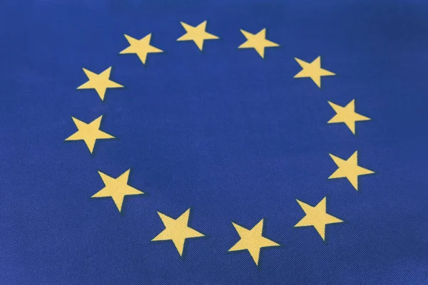 Union Européenne Drapeau Bleu Textile Officiel Avec Étoile Symbole Communauté — Photo