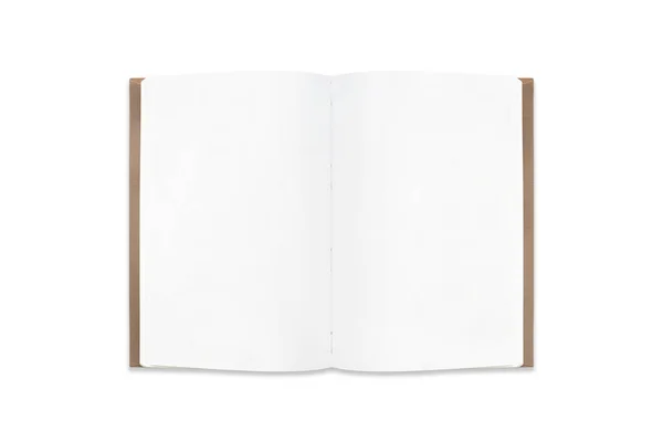 Close Blank White Book Isolated White Background Top View — Stock Photo, Image
