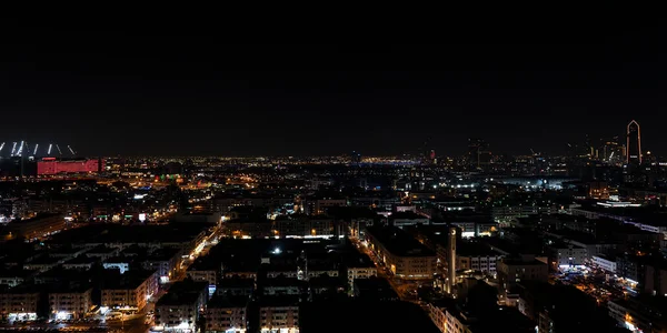 Панорамный Красивый Вид Центр Дубая Высоты Дубай Оаэ Ночью — стоковое фото