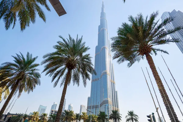 Burj Khalifa Pie Sobre Palace Downtown Dubai Hotel Los Emiratos — Foto de Stock