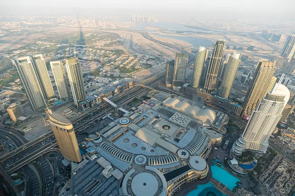 Vista Aérea Del Centro Dubai Con Dubai Fuente Rascacielos Desde — Foto de Stock