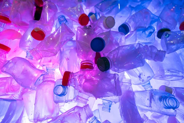 Multicolored Background Plastic Bottles Problem Plastic Pollution Planet — Stock Photo, Image