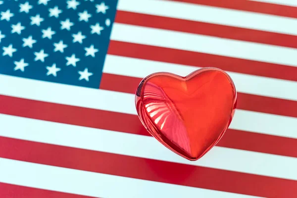 Amor Por América Corazón Fondo Bandera Estados Unidos Patriotismo Amor — Foto de Stock