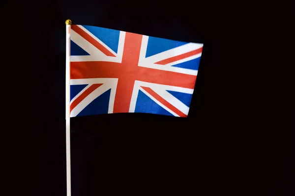 Bandera Union Jack Sobre Fondo Negro Bandera Gran Bretaña — Foto de Stock