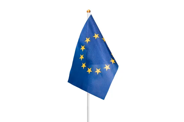 Σημαία Της Που Απομονώνεται Στο Λευκό Φόντο Σημαία Ευρωπαϊκής Ένωσης — Φωτογραφία Αρχείου