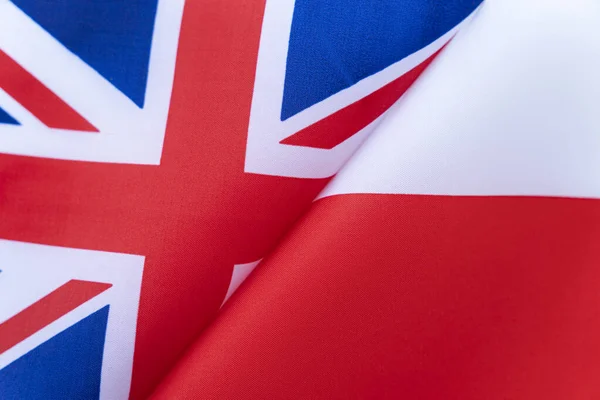 Banderas Gran Bretaña Polonia Concepto Relaciones Internacionales Entre Países Estado — Foto de Stock