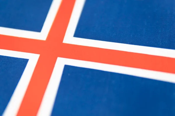 Símbolos Bandera Islandia Cerrar Ondeando Bandera Islandia — Foto de Stock