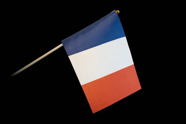 Bandera Nacional Francia Sobre Fondo Negro — Foto de Stock