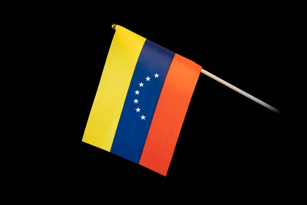 Bandera Nacional Venezuela Sobre Fondo Negro —  Fotos de Stock
