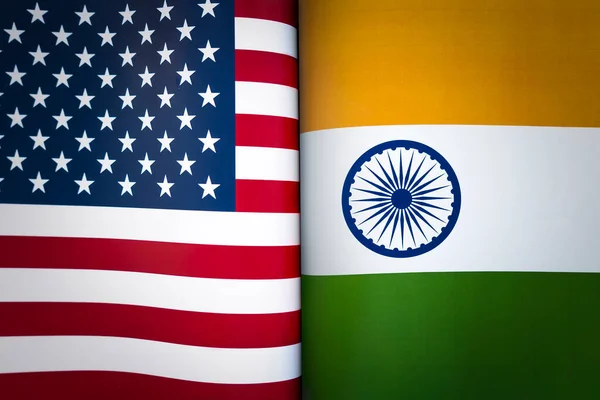 Contesto Delle Bandiere Dell India Settentrionale Degli Stati Uniti Concetto — Foto Stock