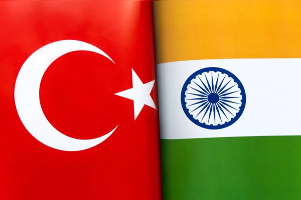 Фон Флагов Турции Пакистана Концепция Взаимодействия Противодействия Между Двумя Странами — стоковое фото