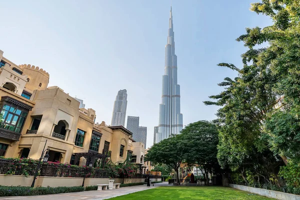 Dubai Downtown Skyline All Day Timelapse Burj Khalifa Other Towers — Stock Photo, Image