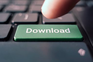 DOWNLOAD kelime kavramı siyah klavyede yeşil düğme