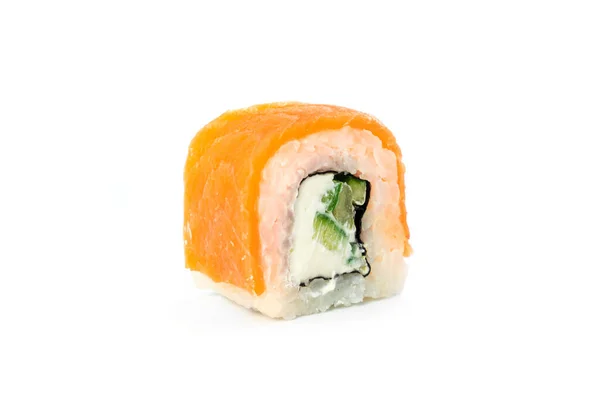 Philadelphia Sushi Broodje Met Zalm Komkommer Avocado Roomkaas Sushi Menu — Stockfoto