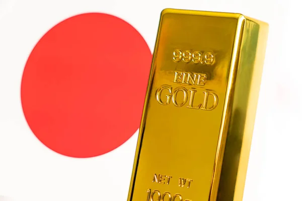 Barra Oro Está Bandera Nacional Corea Concepto Reserva Oro Coreano —  Fotos de Stock