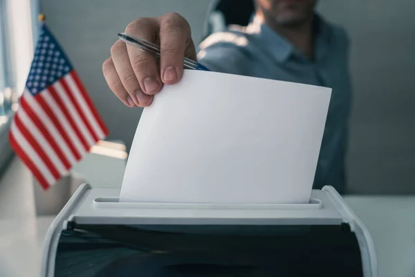 미국의 대통령 선거나 유권자는 투표용지 선거권을 가진다 — 스톡 사진