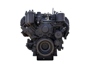 The image of an black engine under the white background clipart