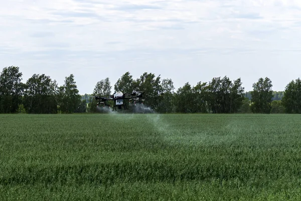 Drone Boerderij Gebruik Voor Spray Een Water Meststof Chemische Stof — Stockfoto