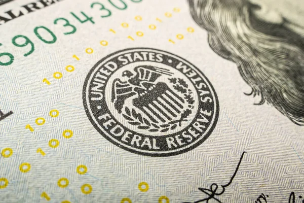 Κοντινό Πλάνο Του Λογότυπου Της Ομοσπονδιακής Τράπεζας Έμβλημα Της Ομοσπονδιακής — Φωτογραφία Αρχείου