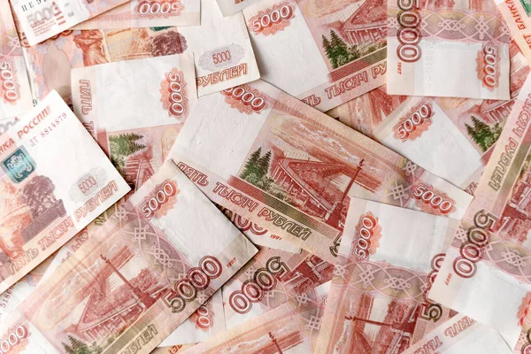 Banknotes Russian 5000 Rubles Bundle Five Thousandth Banknotes Five Thousandth — Stock Photo, Image