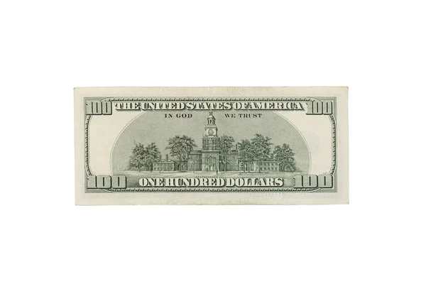 Denomination Hundred Dollars Isolated White Background Old Design American 100 — Stock Photo, Image