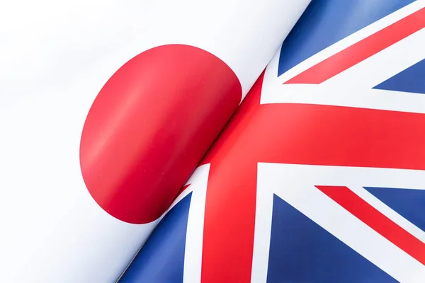 Banderas Gran Bretaña Japón Concepto Relaciones Internacionales Entre Países Estado — Foto de Stock