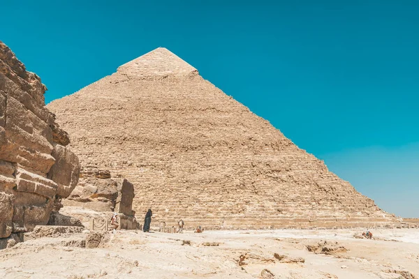 Piramida Khafre Lub Chephren Jest Drugim Wielkości Drugim Wielkości Starożytnych — Zdjęcie stockowe