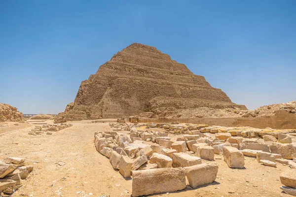 Krok Pyramida Djoser Saqqara Archeologický Pozůstatek Nekropoli Saqqara Egypt — Stock fotografie