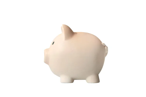 Banco Piggy Rosa Isolado Branco Conceito Preservação Poupança Dinheiro — Fotografia de Stock