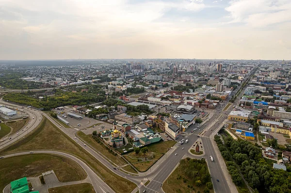 Barnaul Şehir Manzarası Yukarıdan Altai Bölgesinin Başkenti — Stok fotoğraf