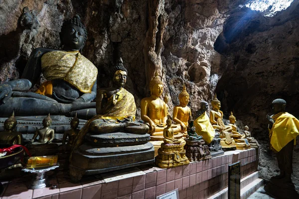 Buddha Statues Cave Wat Tham Sua Most Beautiful Temple Kanchanaburi — Stock Photo, Image