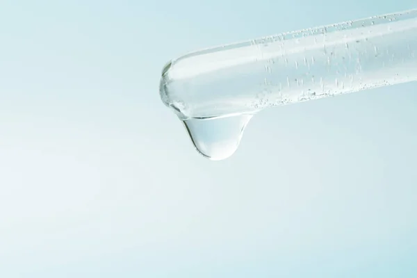 Pipette Die Flüssigkeit Glasröhren Abtropft Laborgläser Mit Tropfer Das Reagenzglas — Stockfoto