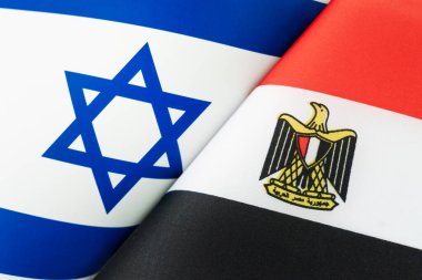 Background of the flags of the israel, Egypt. The concept of interaction or counteraction between the two countries. International relations. political negotiations. Sports competition. clipart