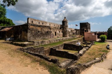 Mombasa 'daki Fort Jesus Müzesi, Kenya, Doğu Afrika. Fort Jesus Mombasa, Kenya 'da bir Portekiz kalesidir. 1593 'te inşa edilmiş.