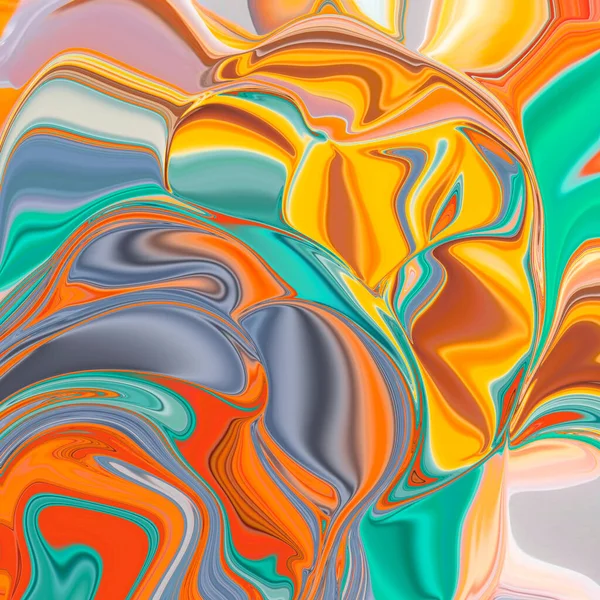 摘要彩色流体艺术背景 数字艺术 五彩缤纷的流体艺术的抽象概念 — 图库照片