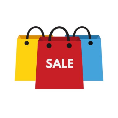 Üç alışveriş torbası tasvir ediliyor: ortada 