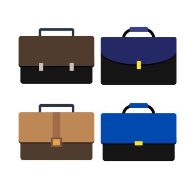 Evrak çantası simgeleri vektör stok illüstrasyonunu ayarla