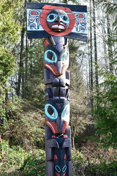 Pali Totem Stanley Park Vancouver Canada Questa Attrazione Vancouver Visto — Foto Stock