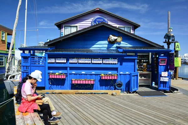Fisherman Wharf Victoria Kanada Egyik Biztos Hely Ahová Különösen Nyáron — Stock Fotó
