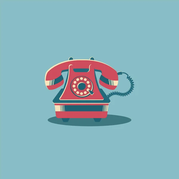 電話レトロヴィンテージベクトルイラスト 古い電話機のヴィンテージ ブルーシアンの背景に隔離されたレトロな電話機のデザイン — ストックベクタ