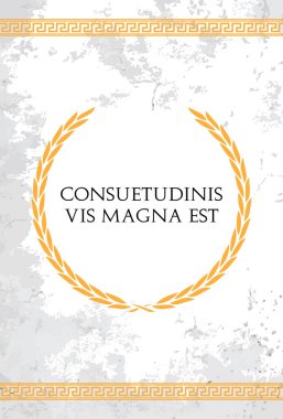 The Latin phrase Consuetudinis vis magna est. A quote means 
