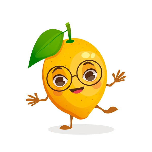 stock vector Cartoon vector character fruit - Lemon. Fruit with face, arms and legs.