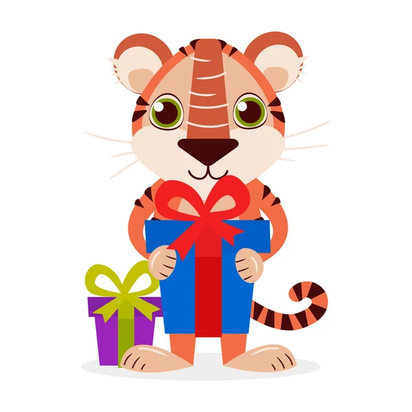 Χαριτωμένη Τίγρη Δώρα — Διανυσματικό Αρχείο