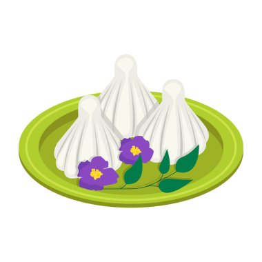 Modak. Tatlı yemek, tatlı. Pirinç veya buğday hamuru ile tatlı dolgu.