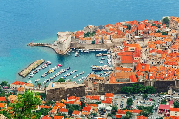Città Vecchia Dubrovnik Prominente Destinazione Viaggio Croazia Vista Sulla Baia Immagini Stock Royalty Free