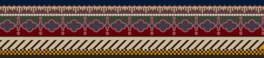 it's a unique digital Traditional Geometric Ethnic border, floral leaves baroque pattern and Mughal art elements, Abstract texture motif, and vintage Ornament artwork combination for textile printing.