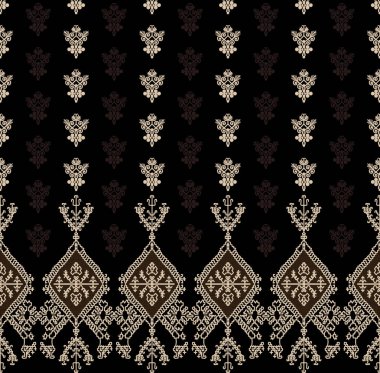 it's a unique digital Traditional Geometric Ethnic border, floral leaves baroque pattern and Mughal art elements, Abstract texture motif, and vintage Ornament artwork combination for textile printing.