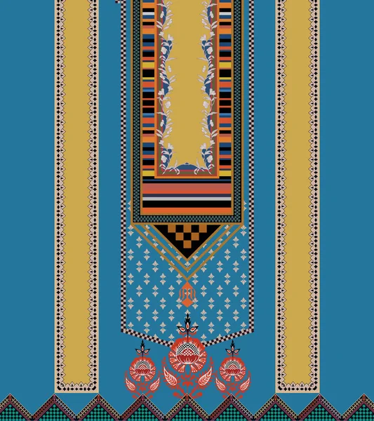 Het Een Unieke Digitale Traditionele Geometrische Etnische Grens Bloemblaadjes Barokke — Stockfoto