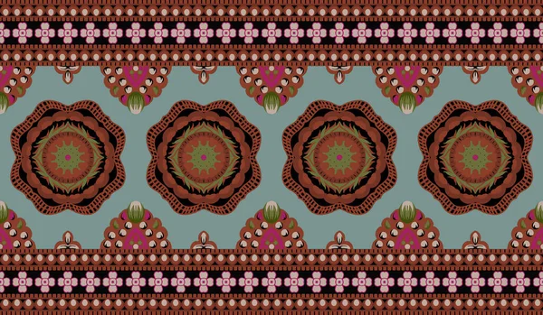 Unique Digital Traditional Geometric Ethnic Border Floral Leaves Baroque Pattern —  Fotos de Stock