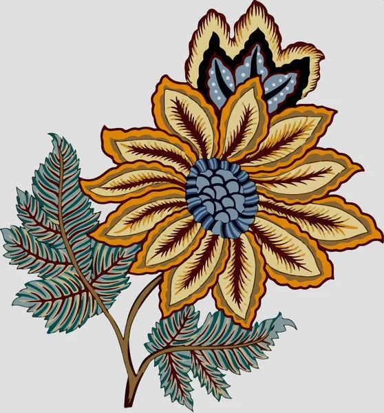 Unique Digital Traditional Geometric Ethnic Border Floral Leaves Baroque Pattern — Fotografie, imagine de stoc